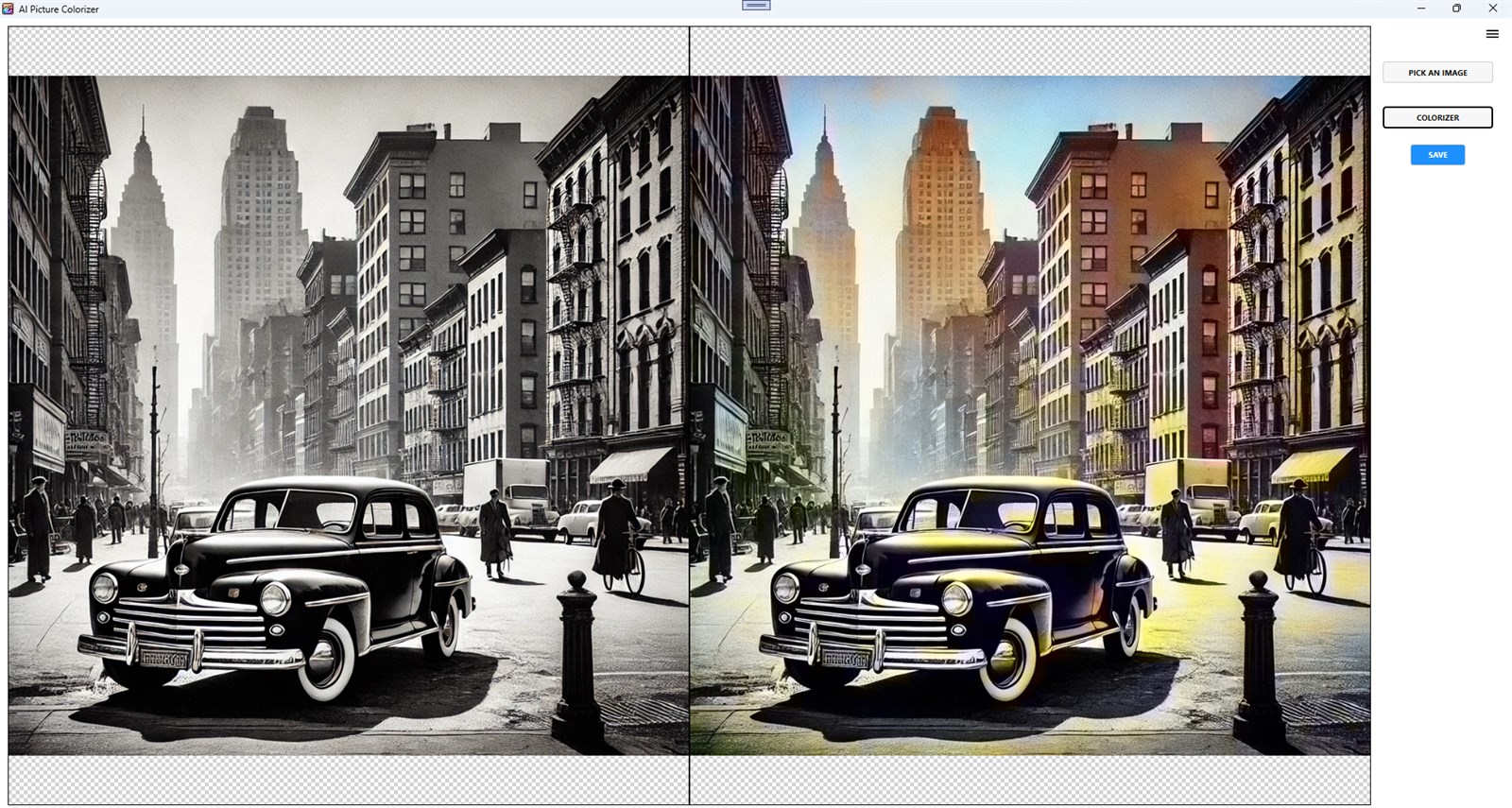 AI Picture Colorizer interface screenshot from Microsoft Store