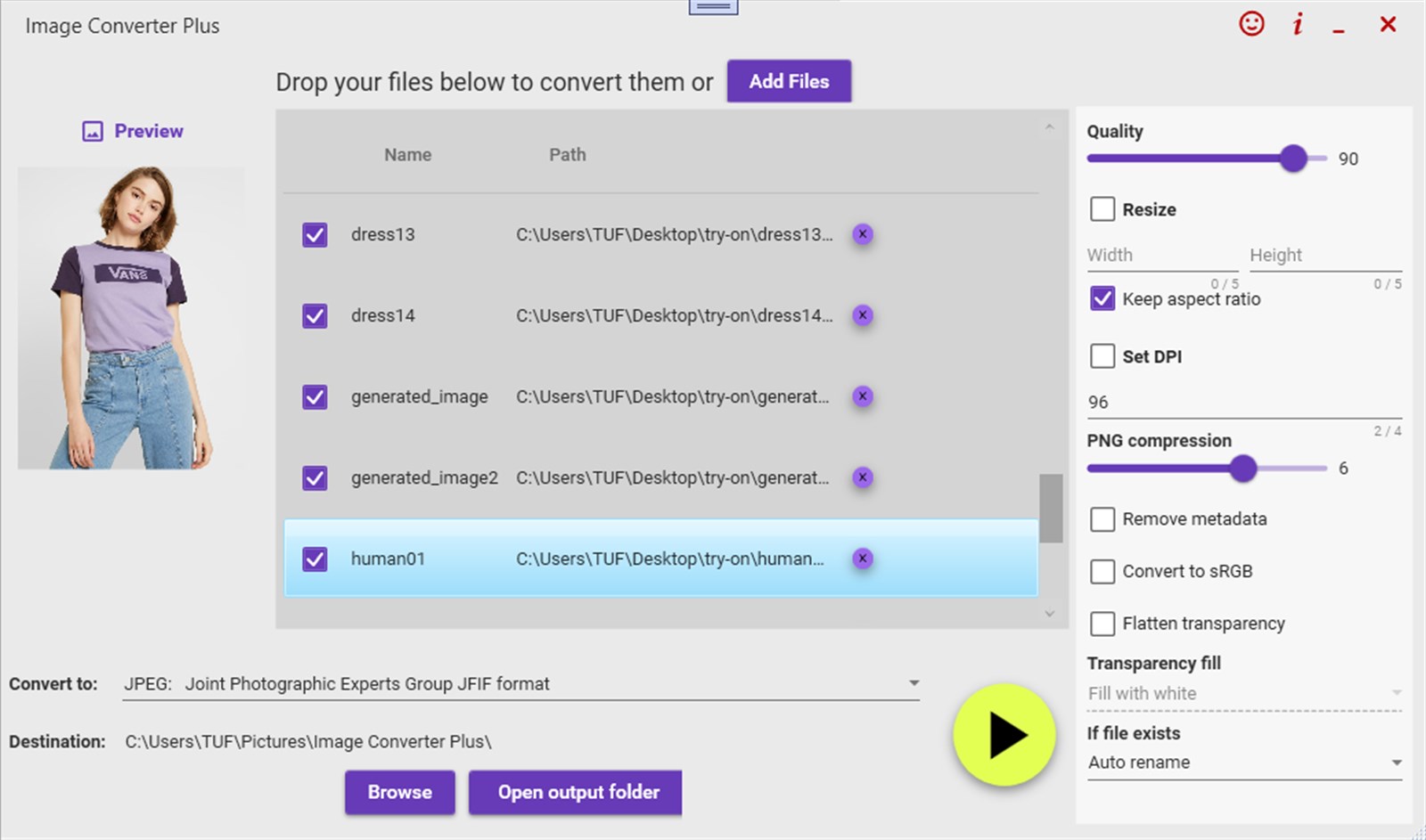 Image Converter Plus interface screenshot from Microsoft Store