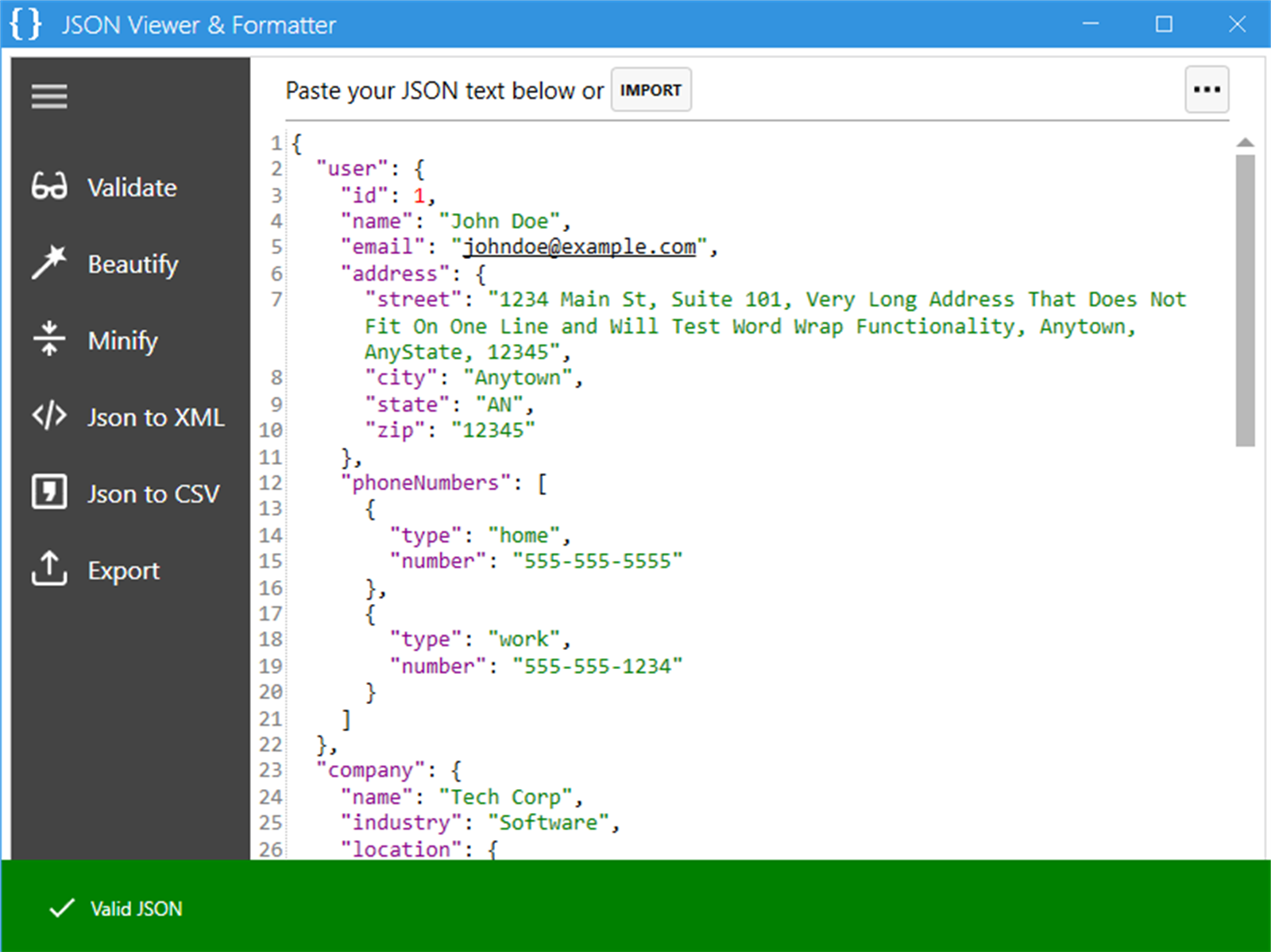 valid JSON
