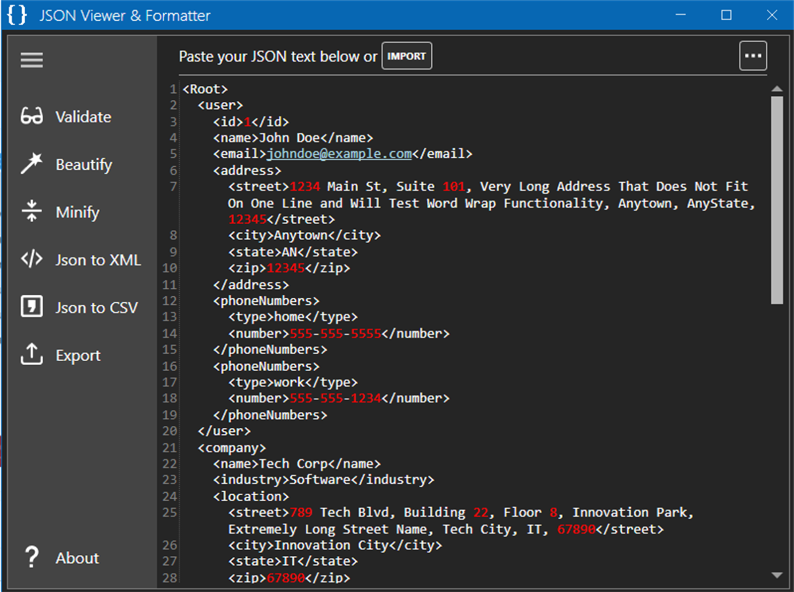 Convert to XML