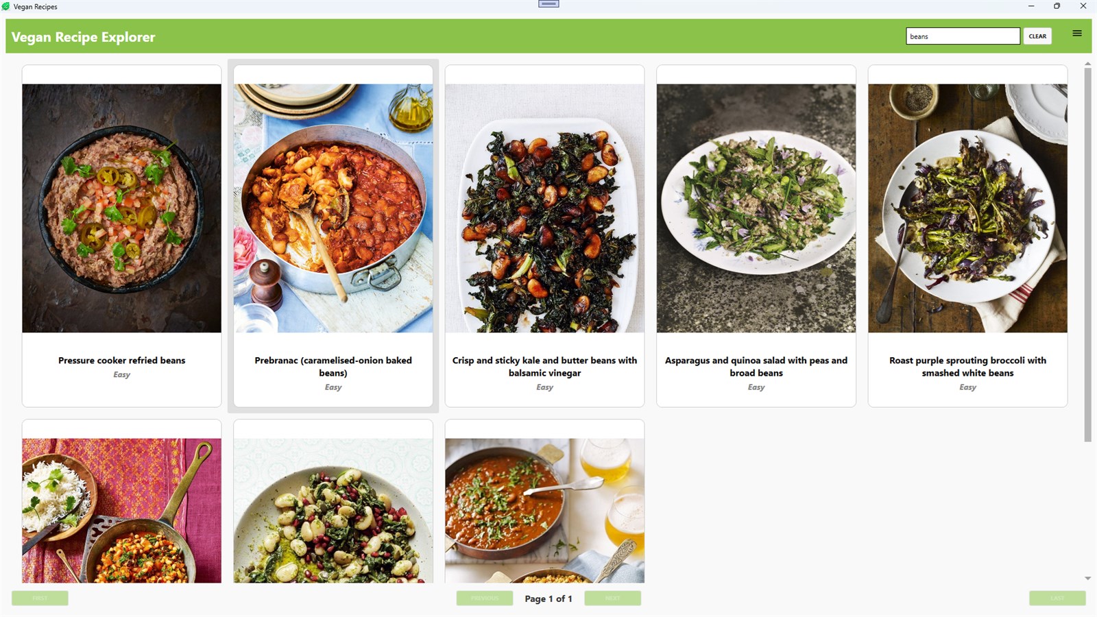 Vegan Recipes Pro: Plant-Based Meals interface screenshot from Microsoft Store